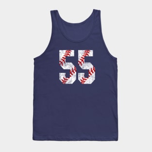 Vintage #55 Baseball Laces Baseball Mom Jersey Love Baseball Tank Top